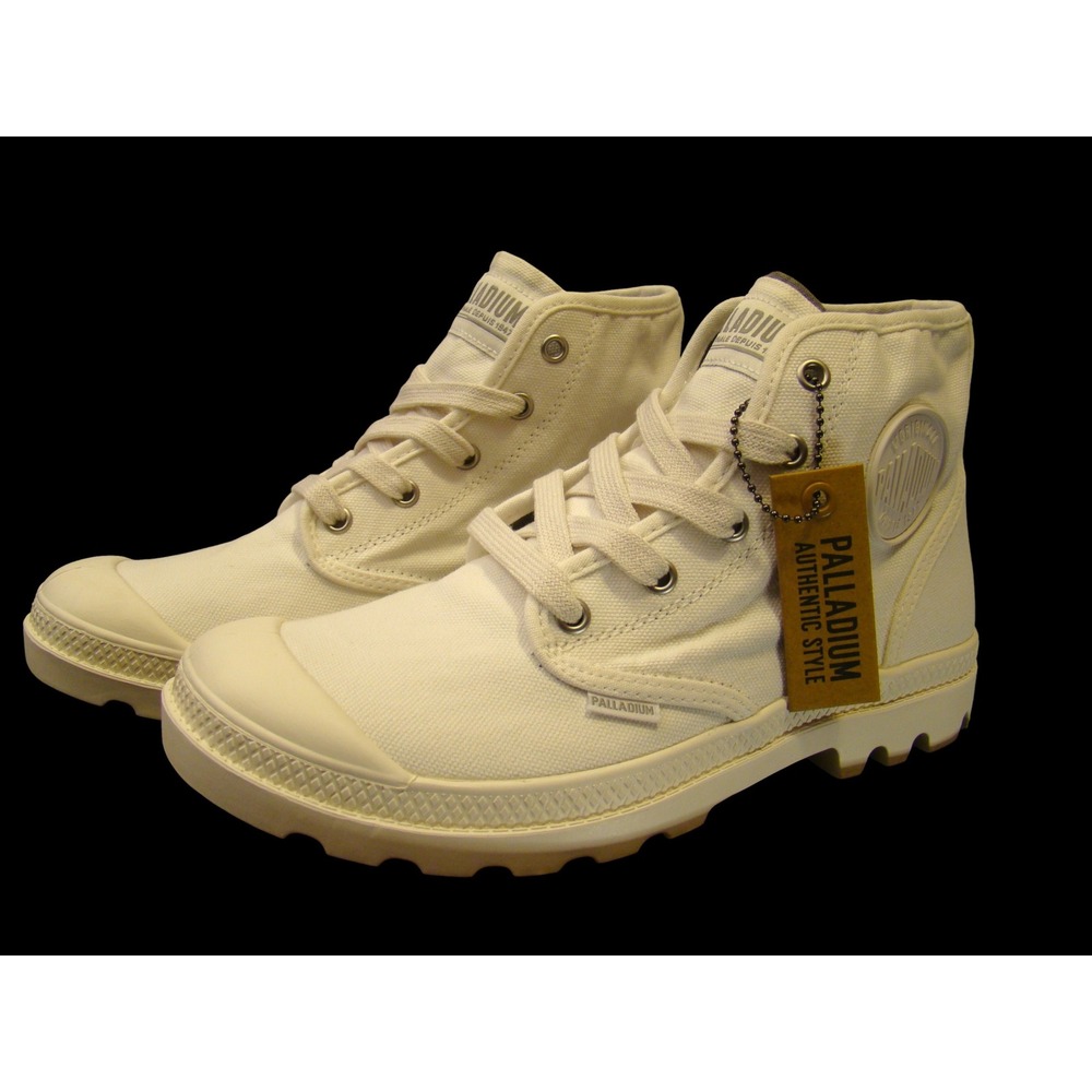 Palladium Pampa Hi Womens Sz 9 Boots‎ Star White Canvas High Top Sneakers